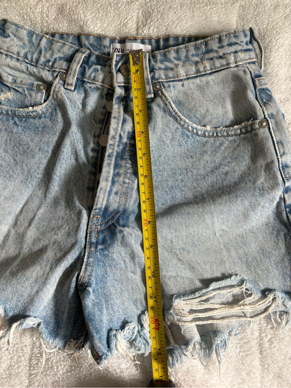 ZARA HIGH RISE DENIM SHORTS - Picture 7 of 7